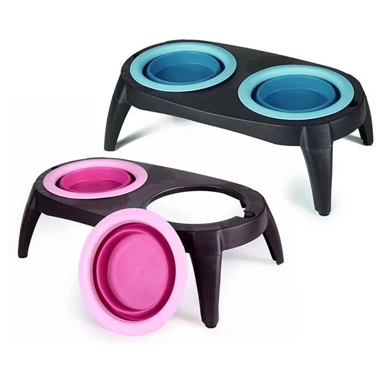 Comedero doble plegable