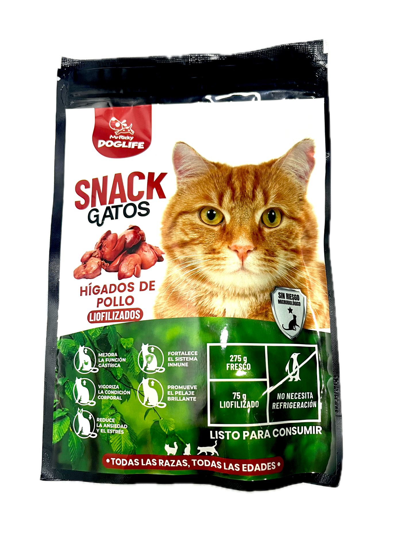 Snack hígados de pollo para gatos
