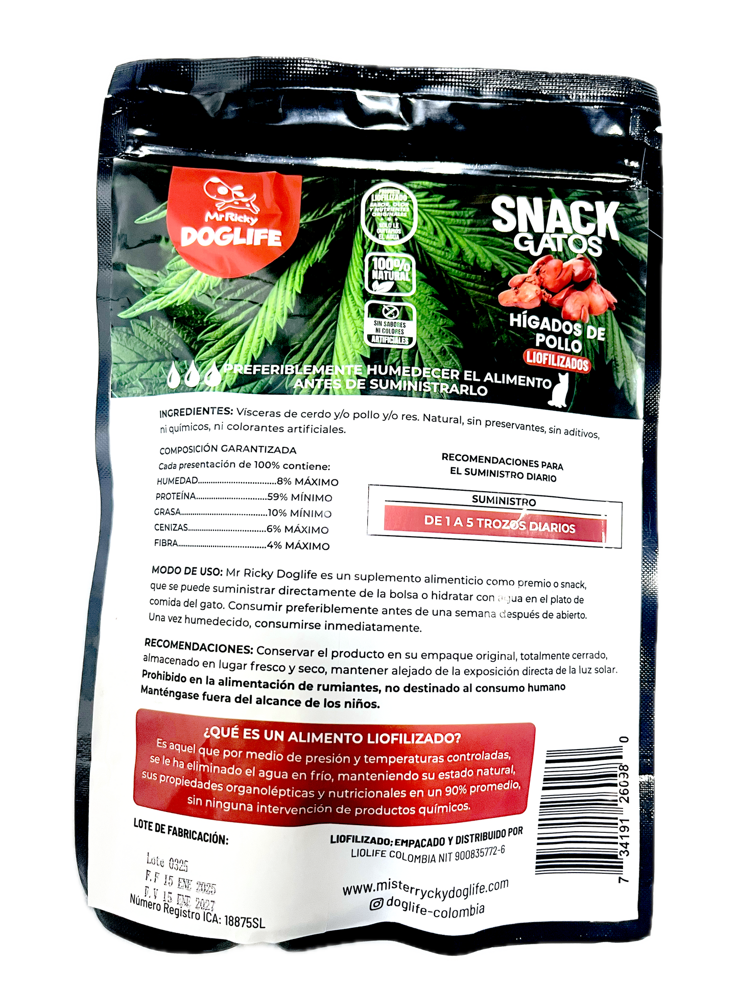 Snack hígados de pollo para gatos