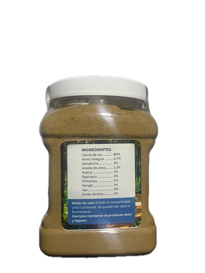 Barf polvo liofilizado de carne para perros