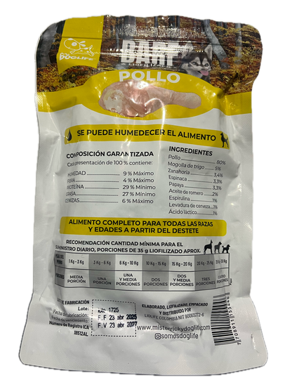 Barf pollo tabletas para perros