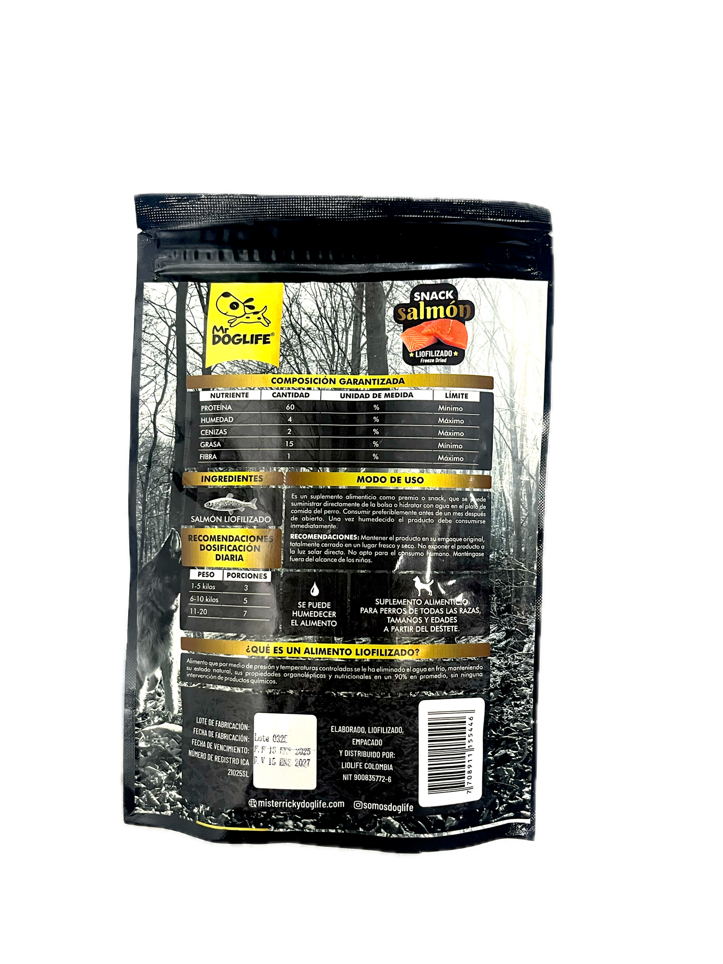 Snack salmon liofilizado para perros